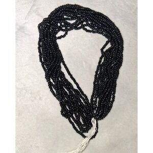 Black Seed Bead Hank Lot 9 oz Bulk Craft Jewelry Making Beading Supplies